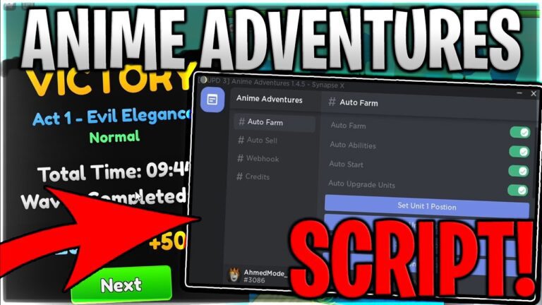 [ UPD 4] Anime Adventures Script Hack Auto Farm, Auto Upgrade, Victory