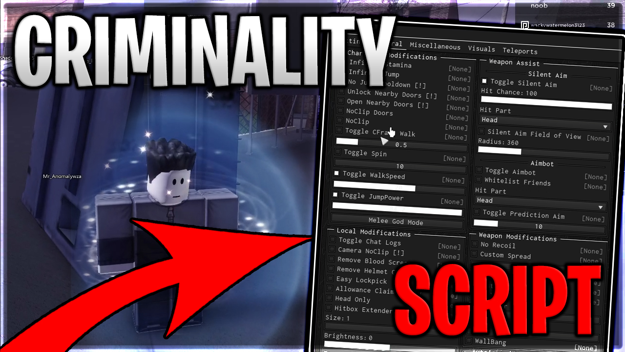 [INFECTION] Criminality Script Hack Kill Aura, Aimbot, ESP, God Mode