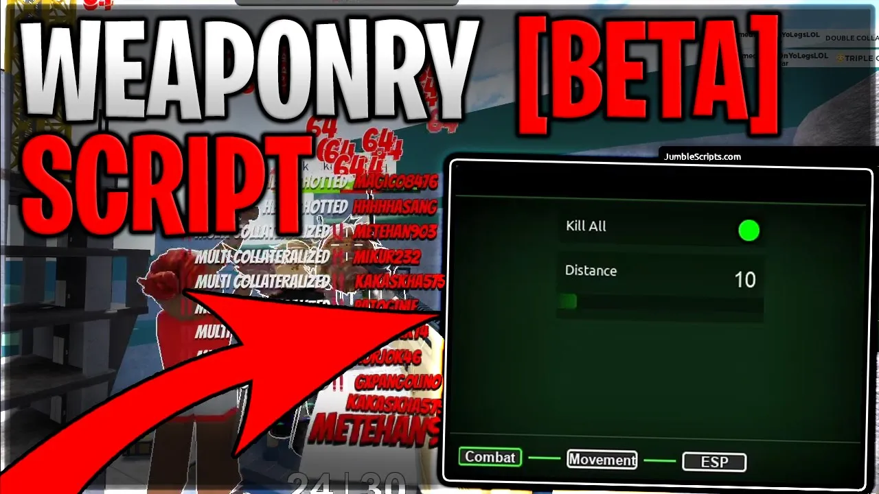 [LEVER SHOTGUN] Weaponry [BETA] Script Hack Kill All, ESP, Aimbot, Kill