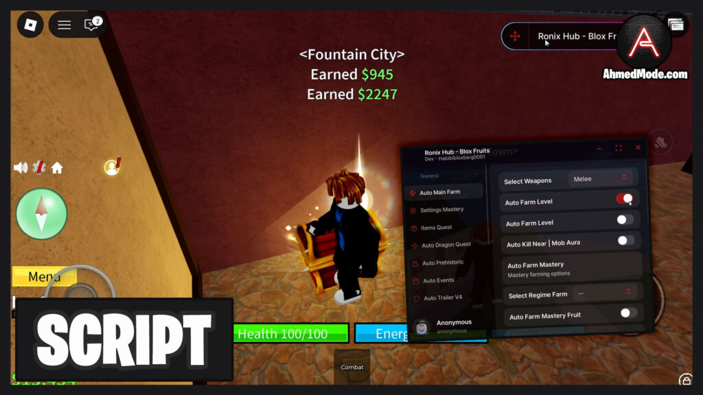 Blox Fruits Script Auto Farm, Kill Aura & Max Stats – Roblox