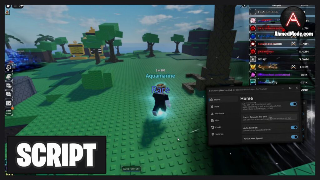 Sol’s RNG Script Auto Roll, Luck Potions & Auto Fish – Roblox