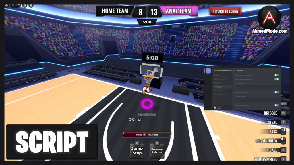 Basketball: Zero Script Auto Score, Walkspeed & Auto Dribble – Roblox