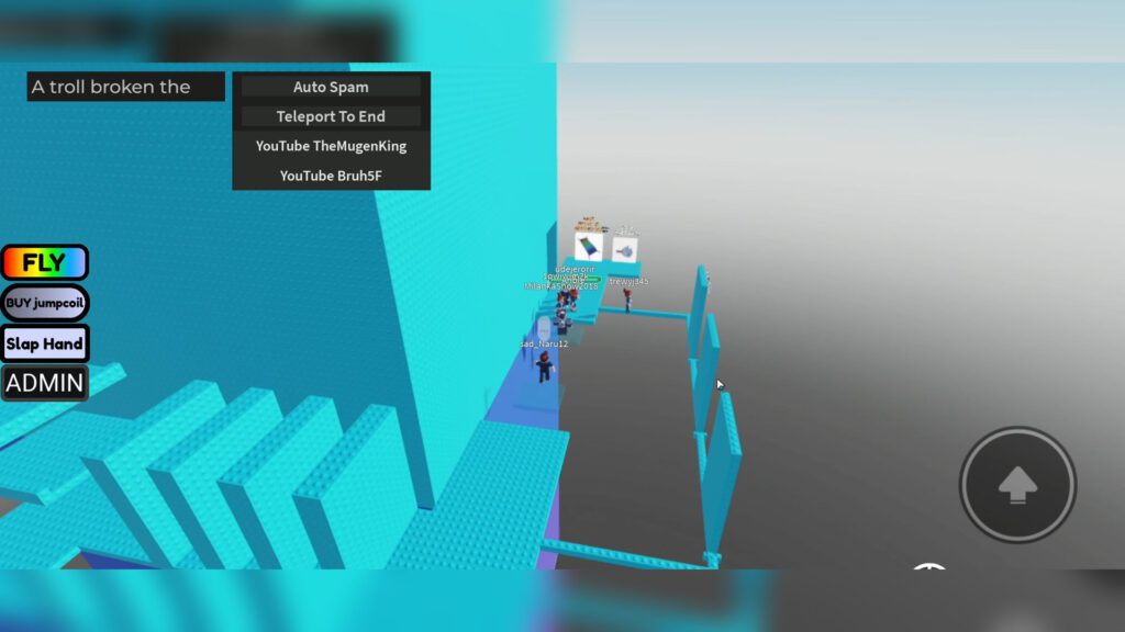 Troll Broken The Tower Roblox script with Auto Play and Auto Spam features.