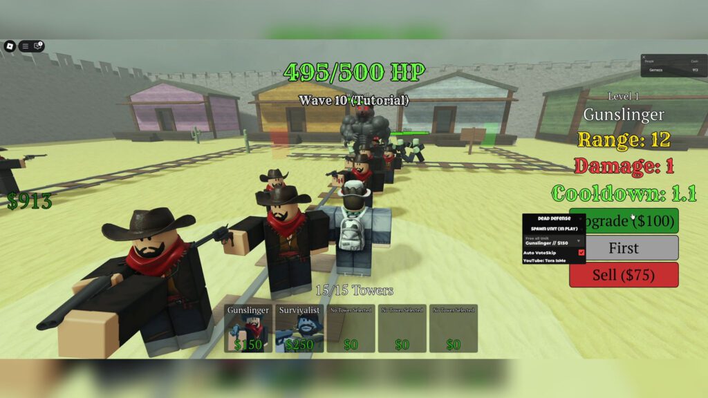 Dead Defense Script Auto Farm, Auto Place & Skip Waves Features