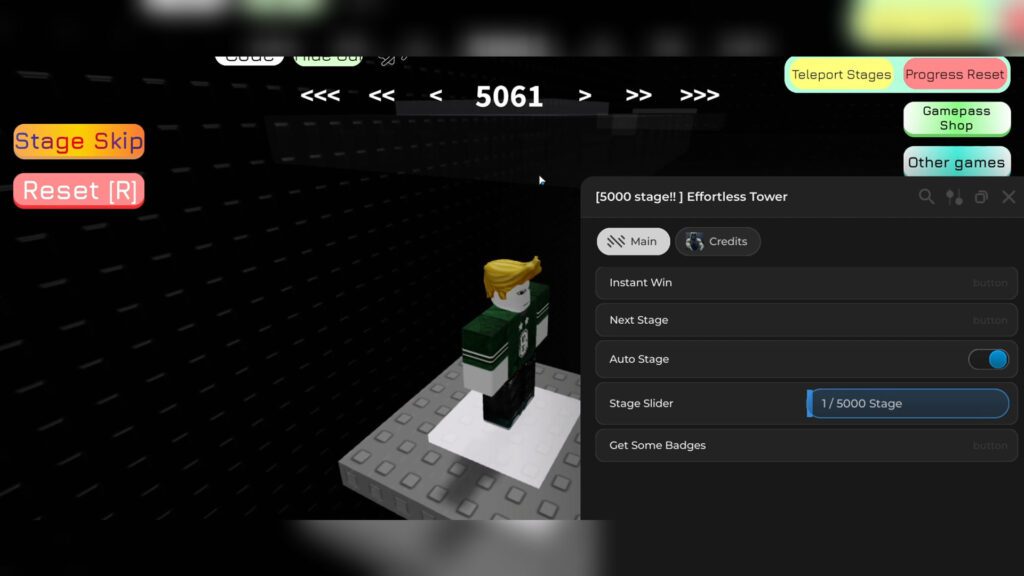 Effortless Tower script Auto Play Finish Obby Stages Easily Preview.