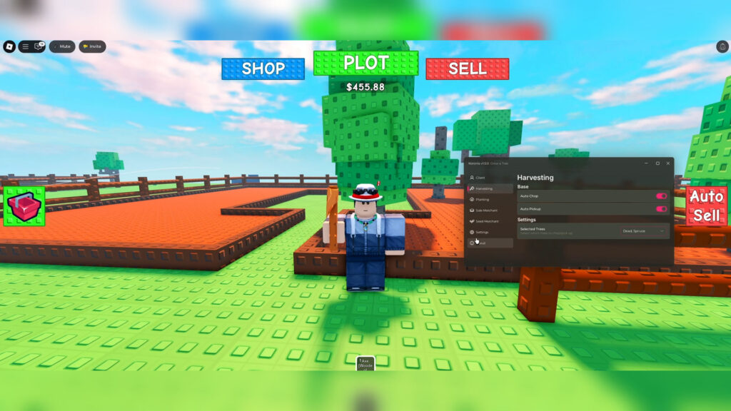 Grow A Tree Roblox script with Auto Farm, Auto Harvest, and Auto Plant features.