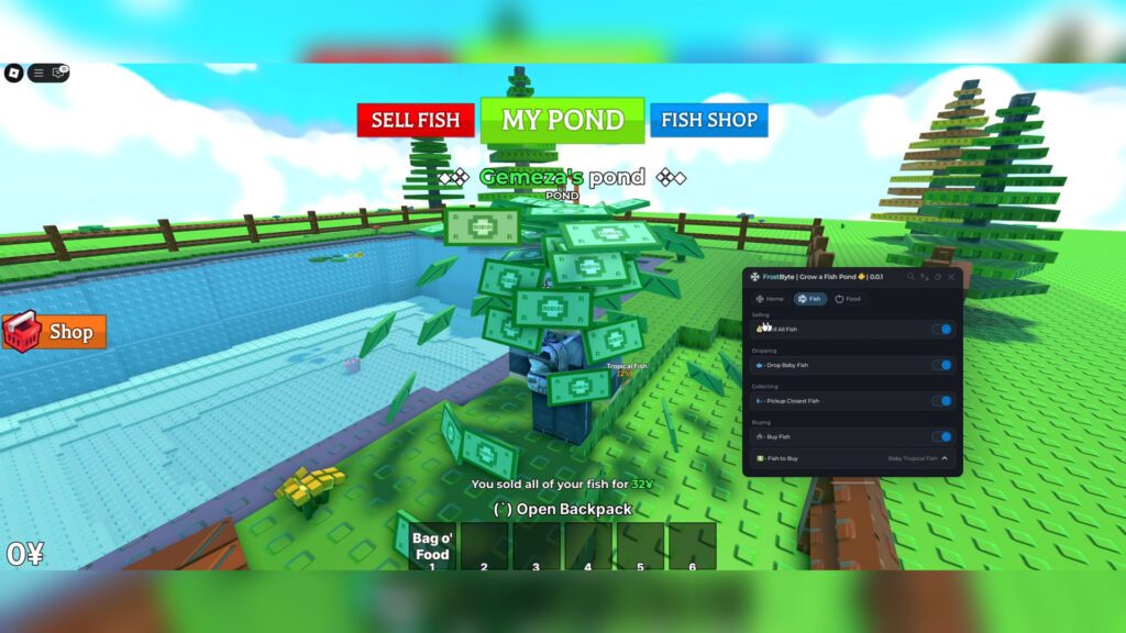 Grow a Fish Pond Script Auto Farm & Infinite Money In Action.
