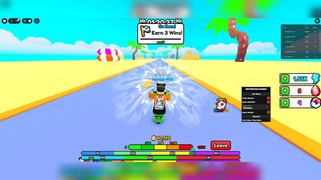 Motorcycle Racing script Infinite Wins Auto Hatch Eggs Auto Rebirth – Roblox