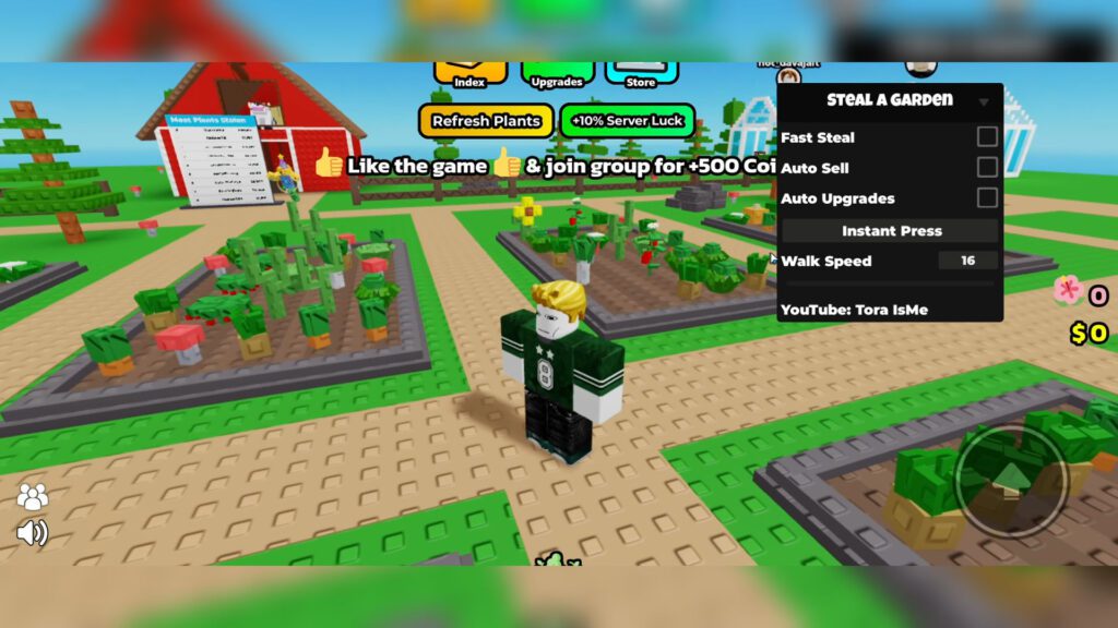 Steal A Garden Script Auto Farm Fast Steal Fast Coins Auto Sell Showcase.