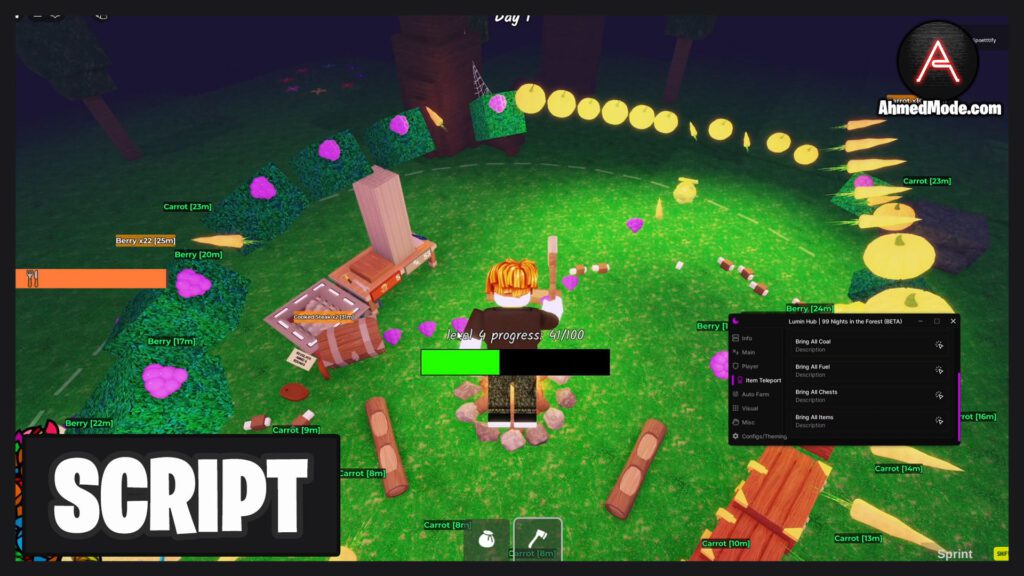 99 Nights in the Forest Script Auto Farm Loot, Kill Aura & ESP – Roblox
