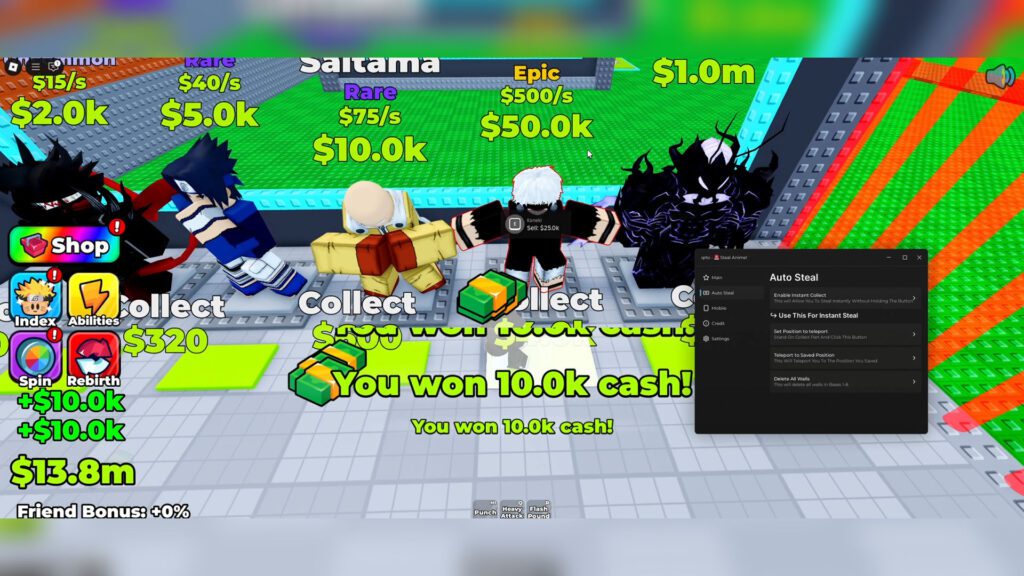 Steal Anime Script Infinite Cash, Kill Aura, Instant Steal & Auto Lock – Roblox