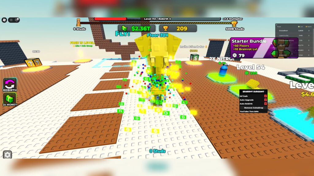 Brainrot Slingshot Script Infinite Money, Auto Upgrade & Auto Rebirth – Roblox