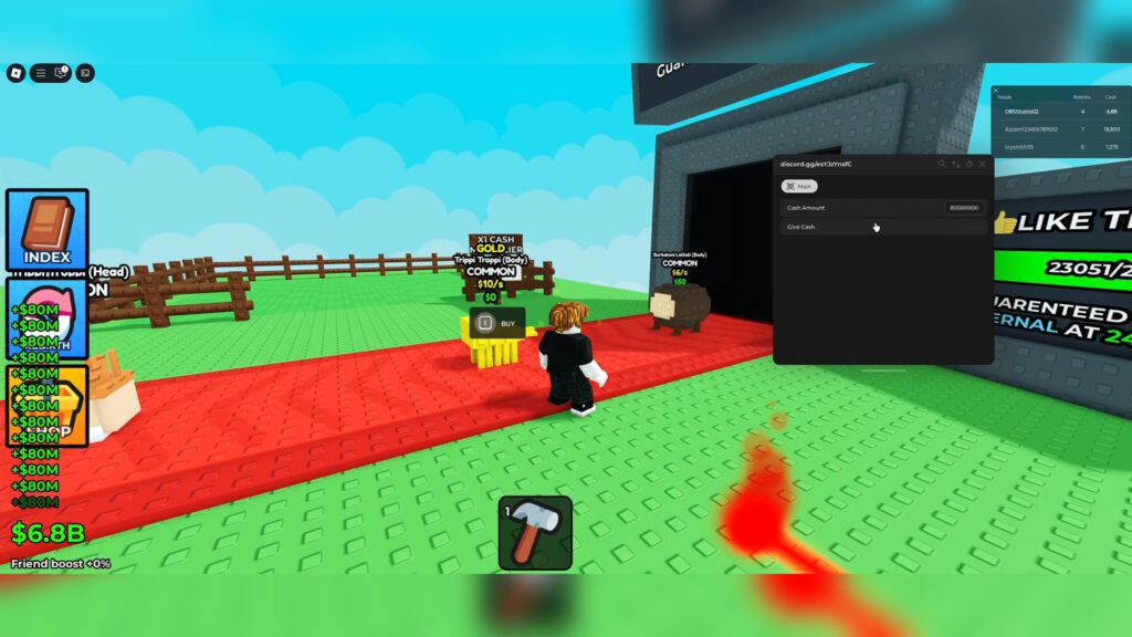 Build a Brainrot Script Infinite Cash – Roblox