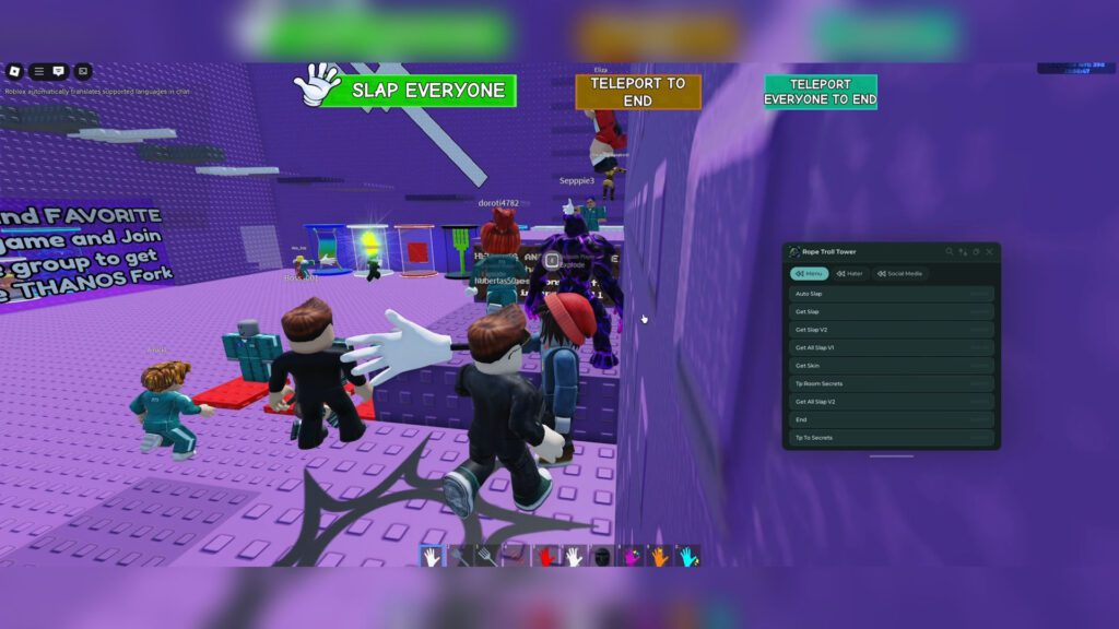 Squid Game Troll Tower Script Auto Slap, All Slap Tools & TP to End – Roblox