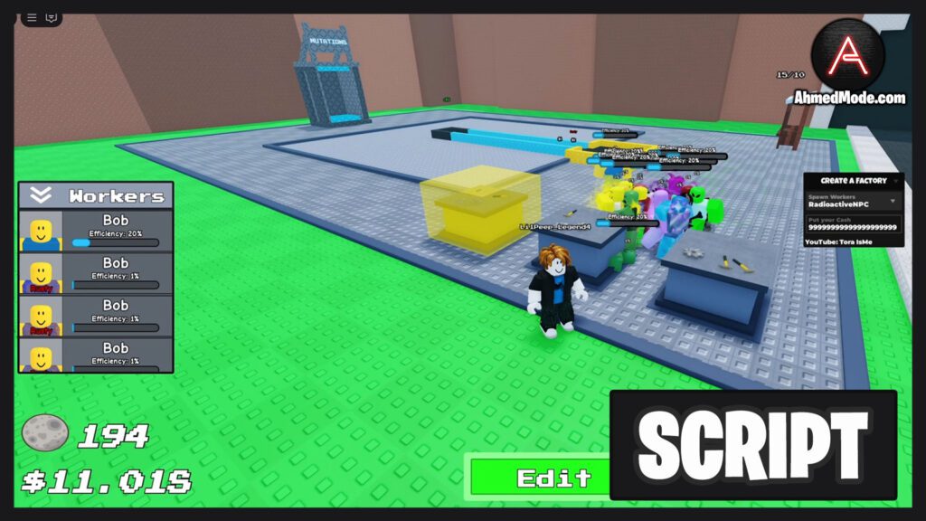 Create a Factory Script Infinite Money & Spawn Workers – Roblox