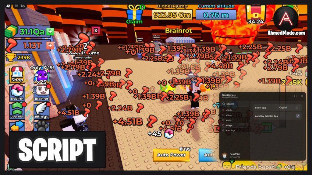 Jump with Brainrot Script Auto Farm, Auto Train & Infinite Money – Roblox