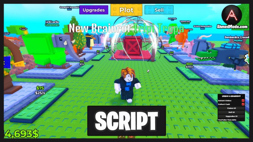Unbox a Brainrot Script Instant Unbox, Auto Collect Cash & Auto Upgrade – Roblox