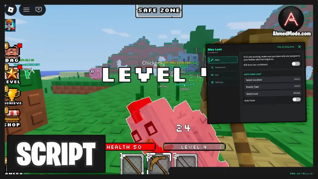 Blox Loot Script Auto Farm, Kill Aura, Max Stats & Auto Loot – Roblox