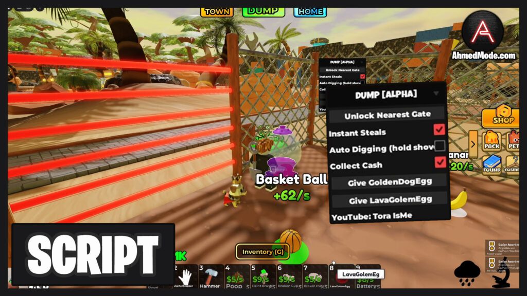 DUMP Script Auto Dig, Instant Steal & Collect Cash – Roblox