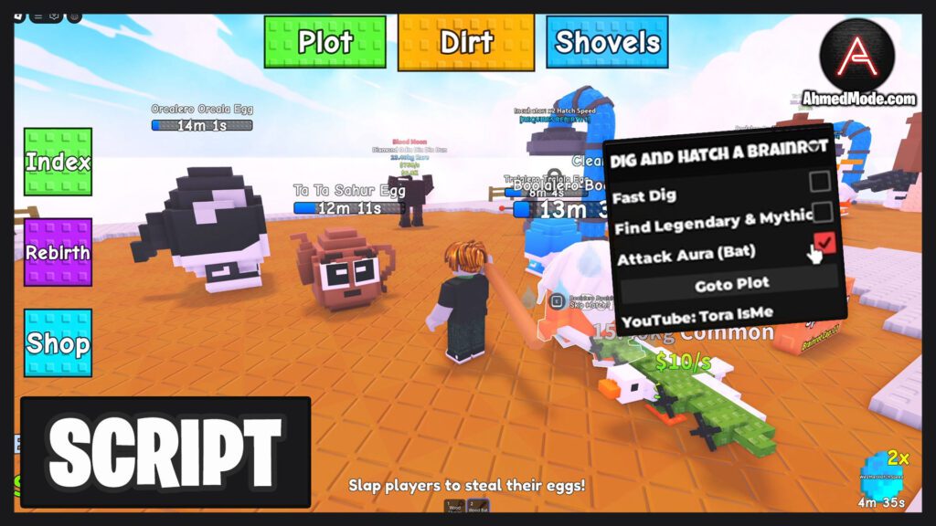 Dig and Hatch a Brainrot Script Auto Farm, Fast Dig, Find Legendary & Mythic, Attack Aura – Roblox