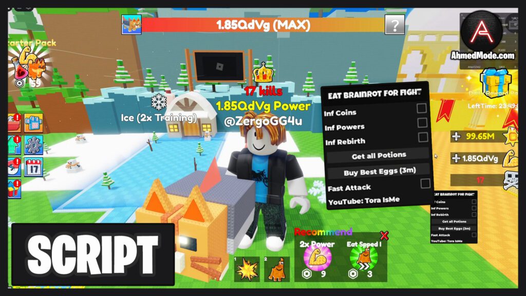 Eat Brainrot For Fight Script Infinite Coins, Infinite Powers & Fast Attack – Roblox