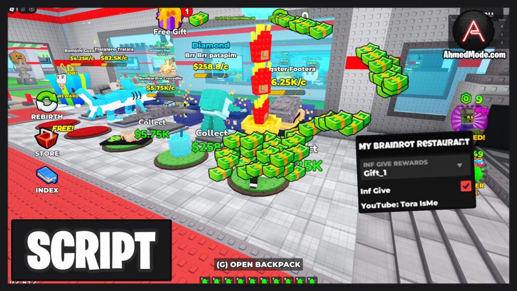 My Brainrot Restaurant Script Infinite Money & Infinite Rewards – Roblox
