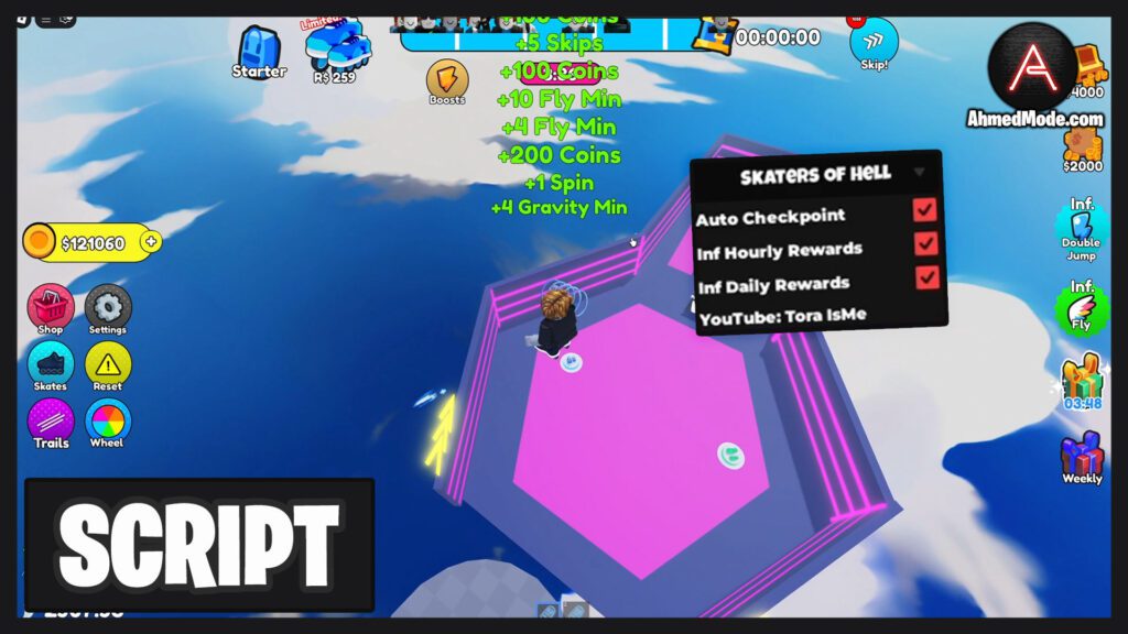 Skaters Of Hell Script Auto Farm, Auto Checkpoint, Infinite Hourly & Daily Rewards – Roblox