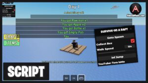 Survive on a Raft Script Collect Box, Walkspeed & Infinite Jump – Roblox