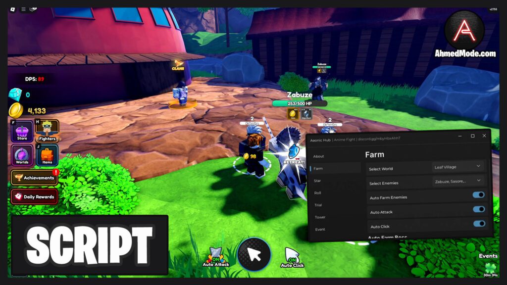 Anime Fight Script Auto Farm, Kill Aura & Auto Open Stars – Roblox