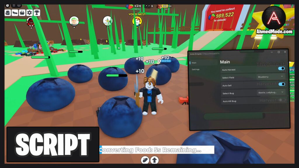 Ants Empire Script Auto Farm, Auto Harvest, Auto Sell & Auto Buy Ant Eggs – Roblox