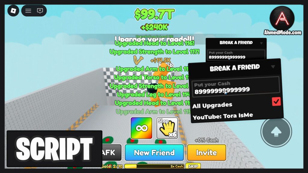 Break a Friend Script Infinite Cash & All Upgrades – Roblox