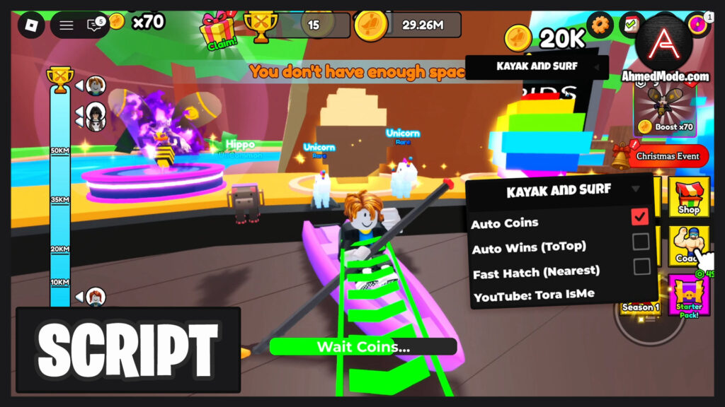 Kayak and Surf Script Auto Farm, Infinite Coins, Auto Hatch, Auto Win & Auto Buy – Roblox