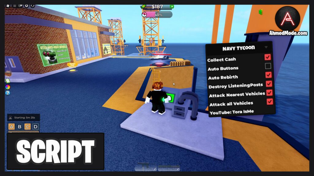 Navy Tycoon Script Auto Buttons, Collect Cash & Auto Rebirth – Roblox