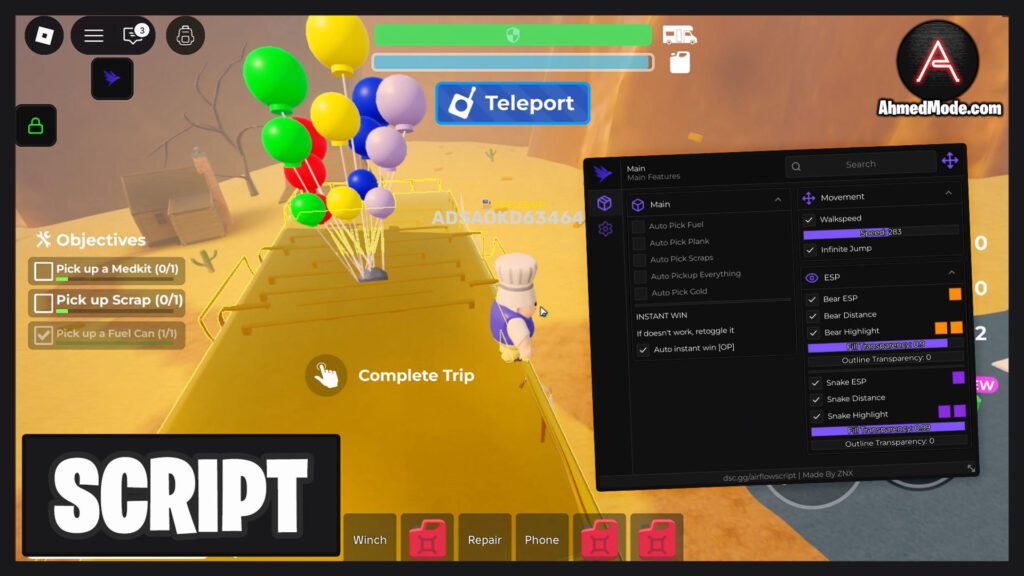 RV Chaos Script Auto Pick All Items Walkspeed ESP – Roblox