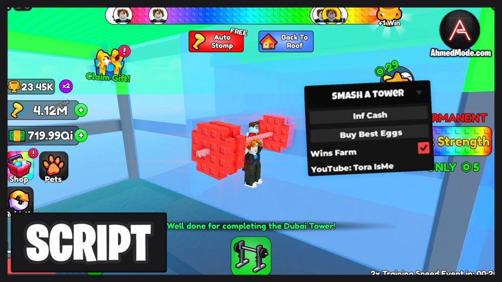 SMASH a Tower Script Infinite Cash Auto Buy Best Eggs Wins Farm – Roblox