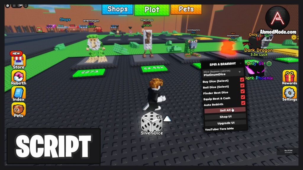 Spin a Brainrot Script Auto Farm, Auto Buy Dice, Auto Roll, Collect Cash & Auto Rebirth – Roblox