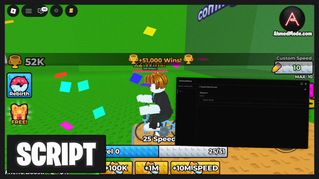 +1 Speed Bike Escape Script Auto Farm Wins – Roblox