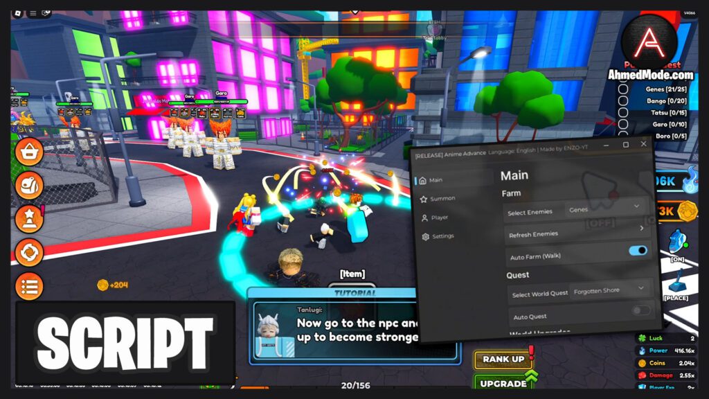 Anime Advance Script Auto Farm Kill Aura Auto Summon Max Stats – Roblox