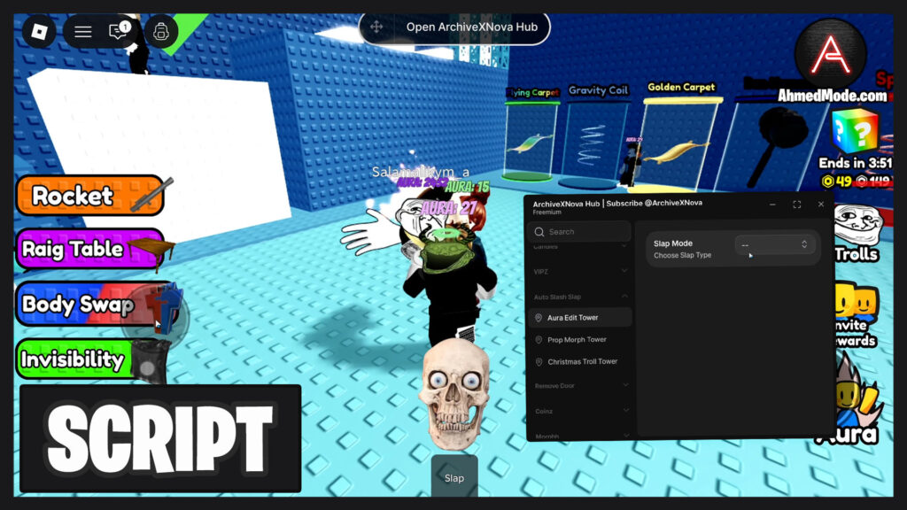 Aura Edit Tower Script Slap All Auto Play Instant Win – Roblox