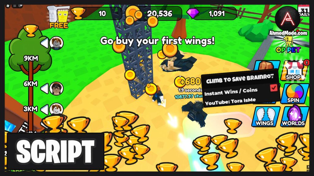 Climb to Save Brainrot Script Instant Wins Infinite Coins – Roblox