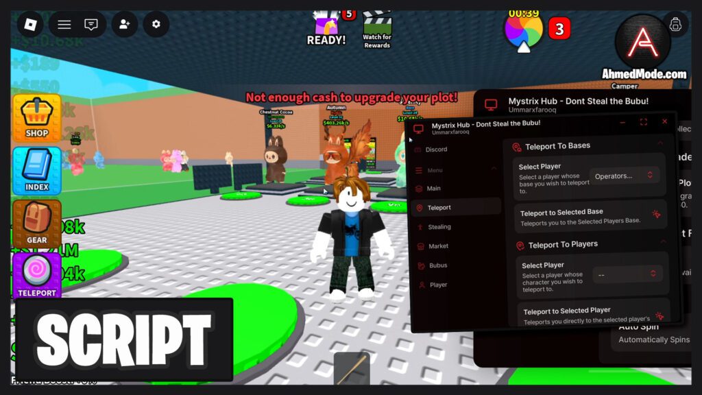 Don’t Steal the Bubu Script Auto Steal, Auto Upgrade & Collect Cash – Roblox