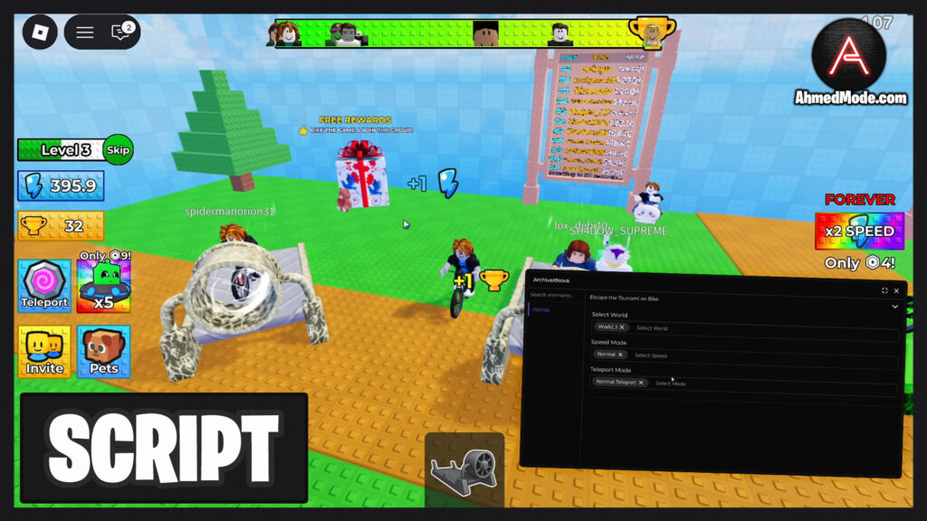Escape the Tsunami on Bike Script Auto Farm Wins – Roblox