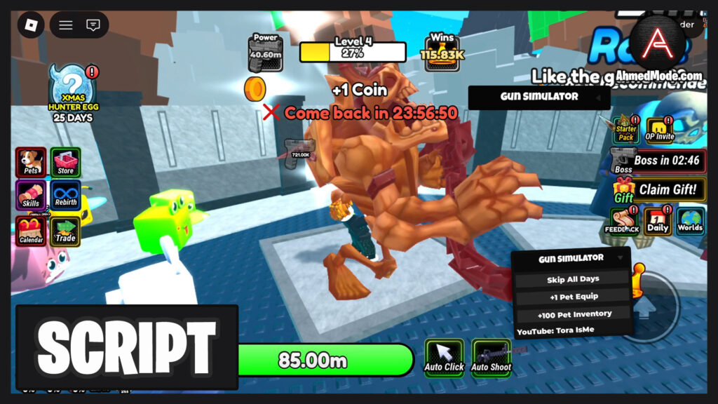 Gun Simulator Script Auto Farm, Auto Hatch & Free OP Pets – Roblox