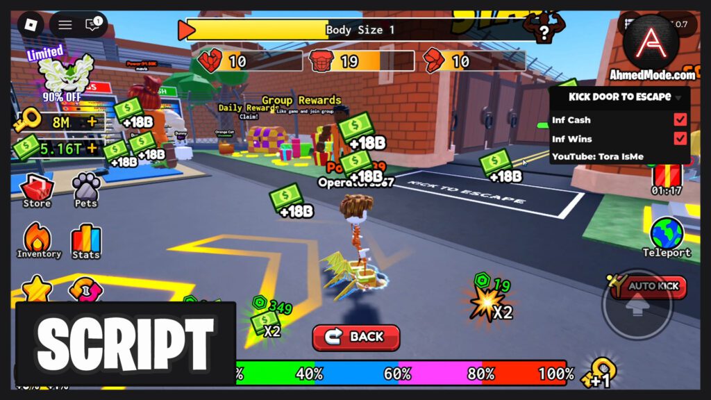 Kick Door To Escape Script Infinite Cash & Infinite Wins – Roblox
