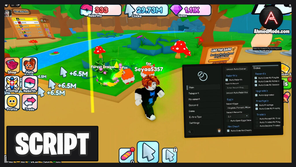 Rebirth Champions: Ultimate Script Auto Farm, Auto Click & Auto Rebirth – Roblox