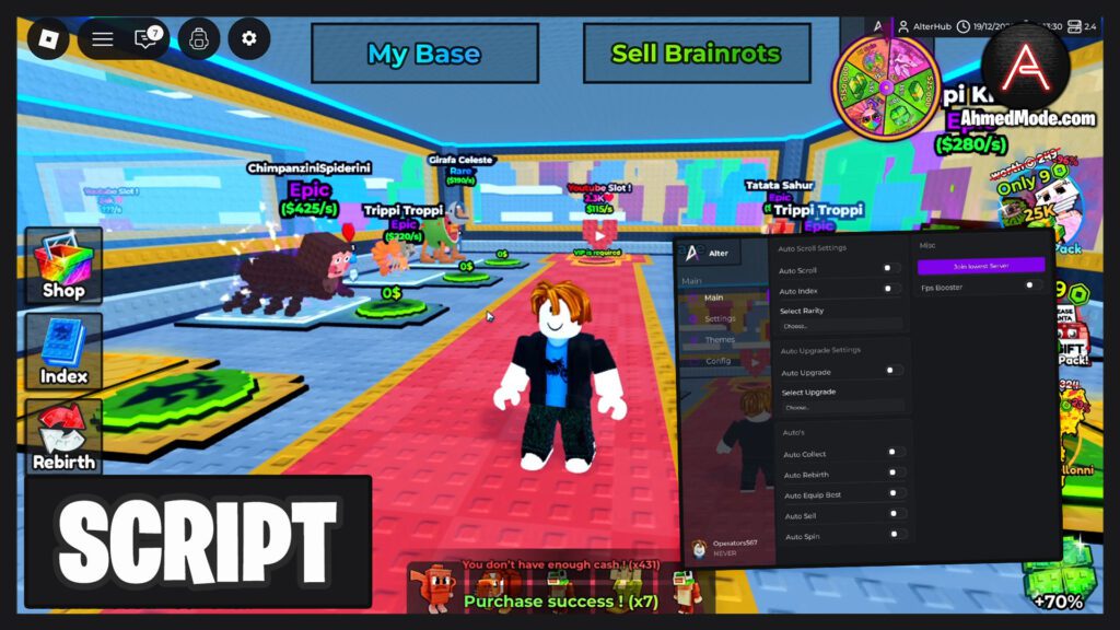 Scroll a Brainrot Script Auto Scroll, Auto Upgrade & Auto Rebirth – Roblox