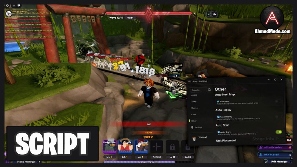 Universal Tower Defense Script Auto Farm, Auto Place & Auto Upgrade – Roblox