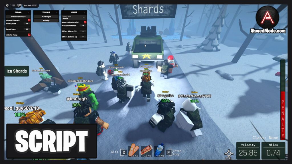 Walk or Die Script Infinite Stamina, Auto Pick Up Loot & Instant Interact – Roblox