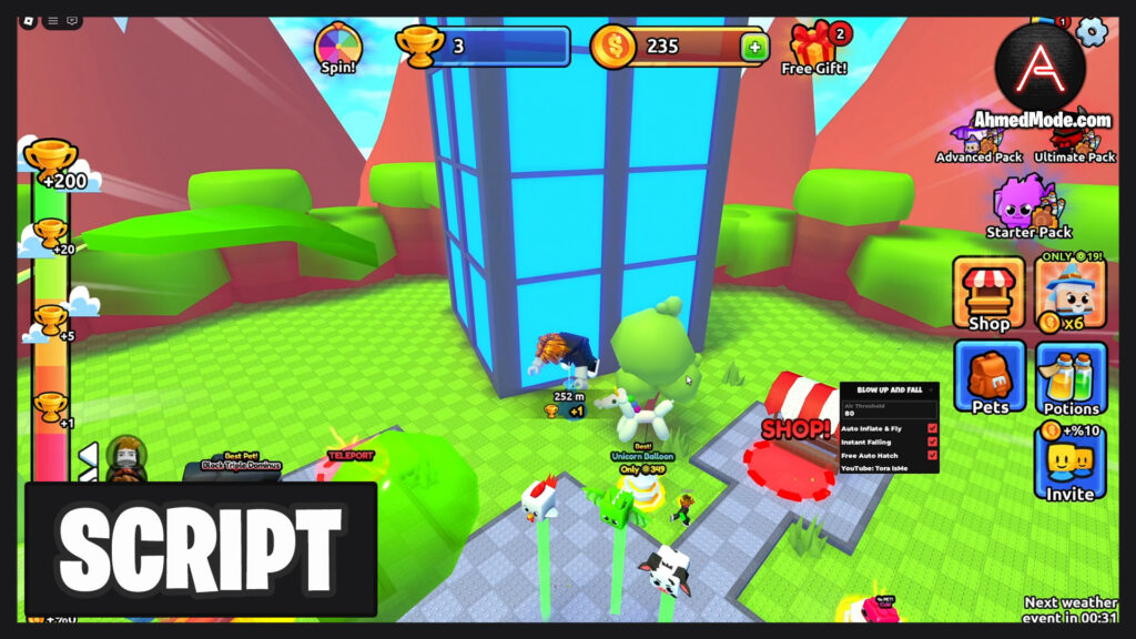 Blow Up and Fall Script Auto Inflate, Instant Falling, Auto Fly & Auto Hatch – Roblox
