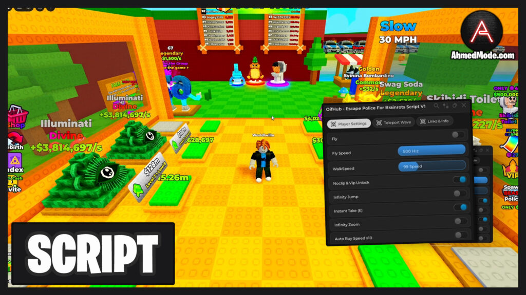 Escape Police For Brainrots Script Auto Farm, Auto Grab Brainrots, Collect Cash & Auto Upgrade – Roblox